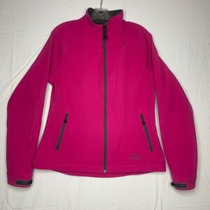 LL Bean Womens Lightweight Jacket Medium Full Zip Pink